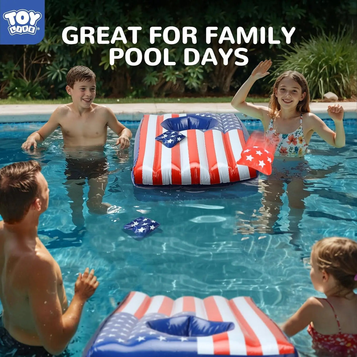 2 Sets Inflatable Pool Games Toys, Pool Cornhole Game Floating Toys for Adults Family, Water Games for Adults, Bean Bag Toss Game for Swimming Pools