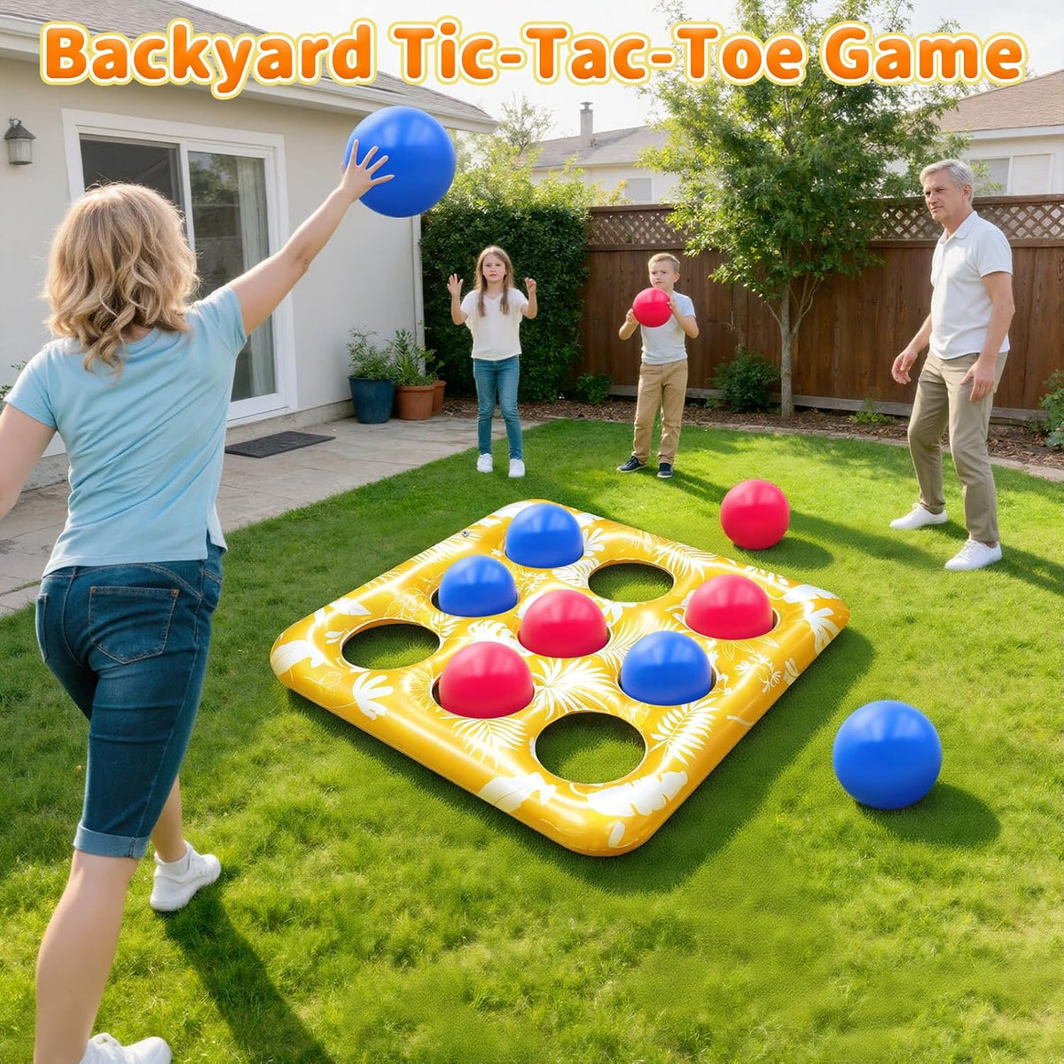 Exciting Inflatable Pool Tic Tac Toe Game for Kids and Adults - Perfect for Summer Fun!