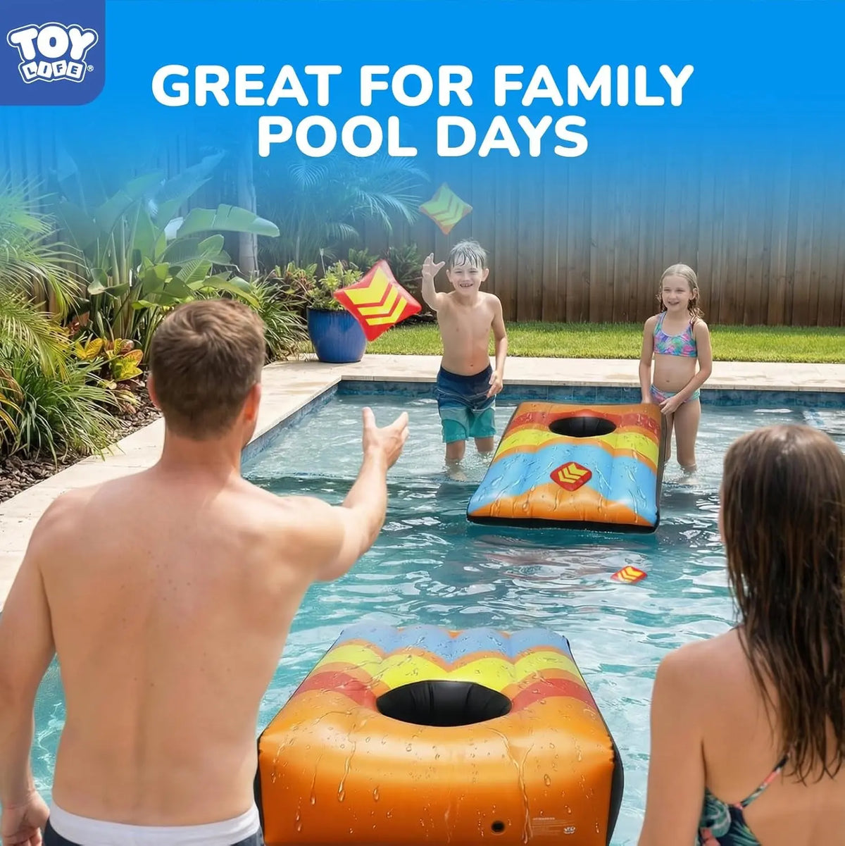 2 Sets Inflatable Pool Games Toys, Pool Cornhole Game Floating Toys for Adults Family, Water Games for Adults, Bean Bag Toss Game for Swimming Pools