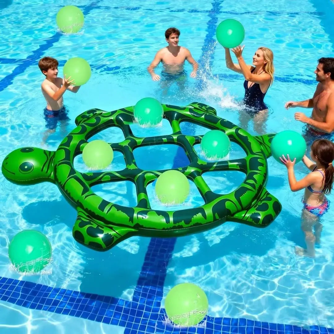 Giant Tic Tac Toe Pool Game Set Inflatable Turtle Float Pool Party Game