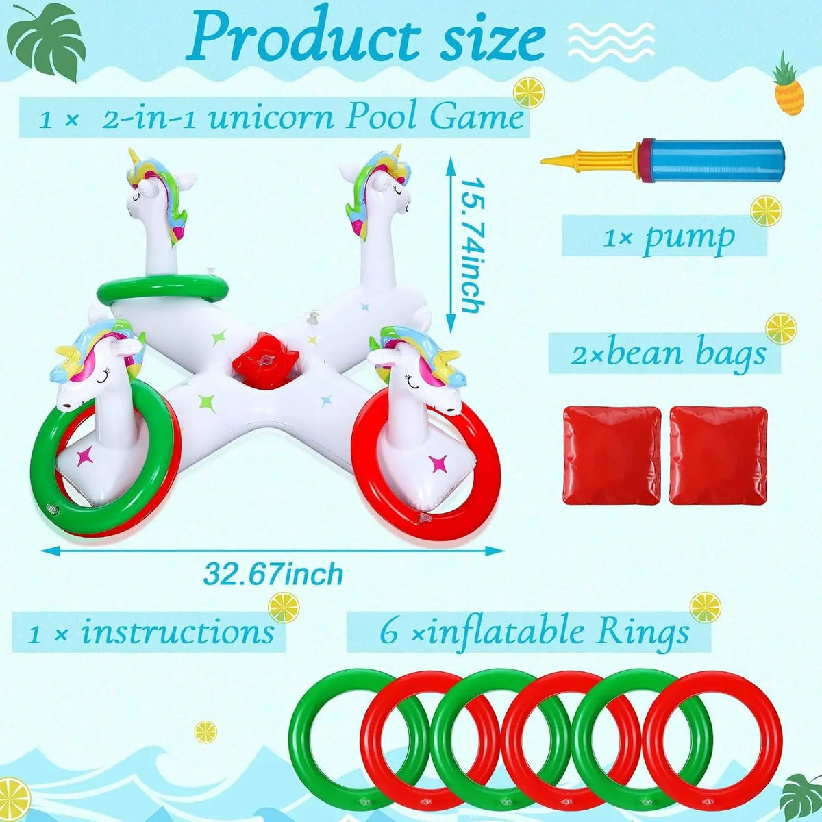Pool Games Unicorn Pool Float Ring Inflatable Ring Games Toys