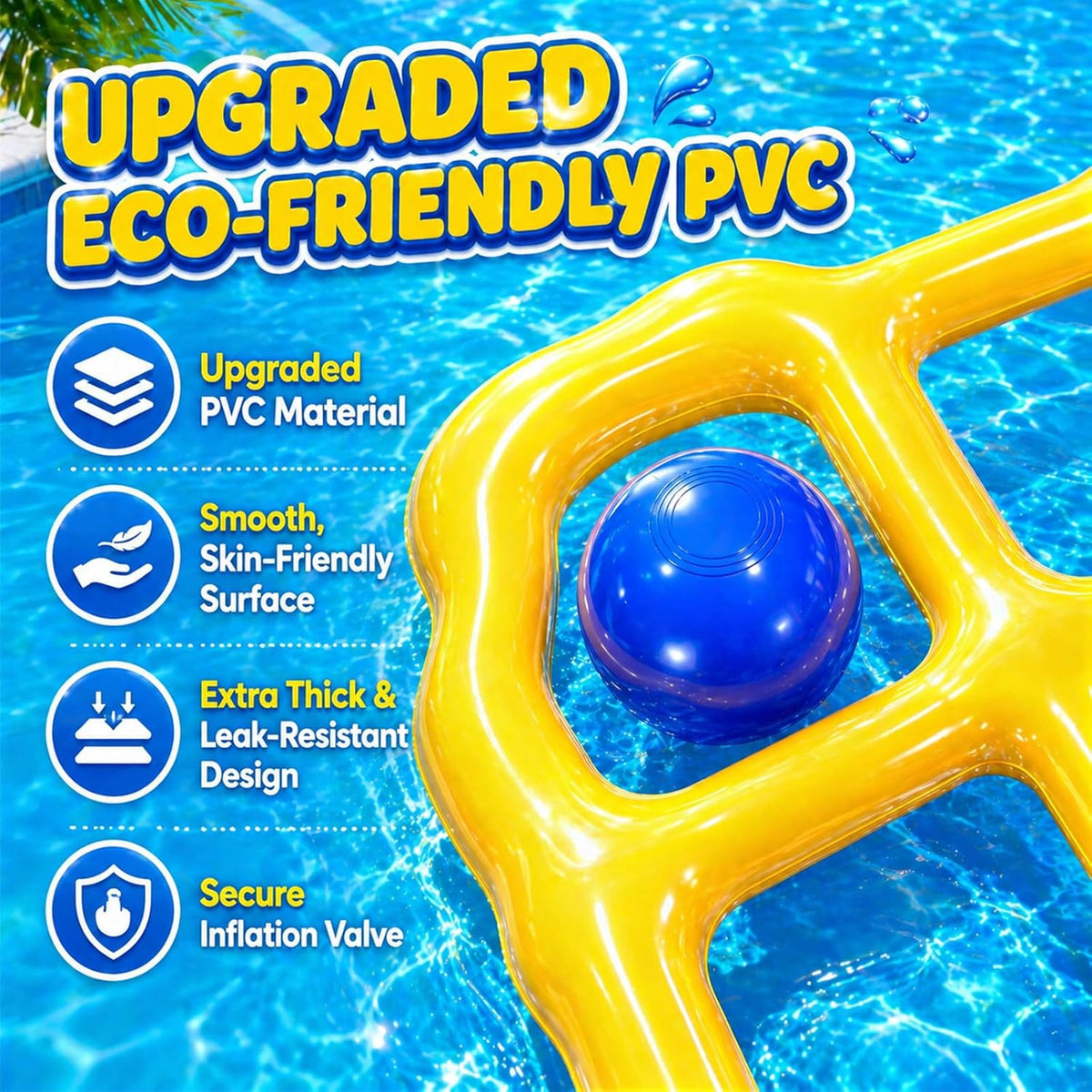 Pool Toys Game Set - Giant Inflatable Tic Tac Toe Pool Games for Adults Kids,Fun Pool Toys Pool Cornhole for 4-12, Family Pool Party Games with 10 Balls for Swimming Pool, Beach, Yards Outdoor