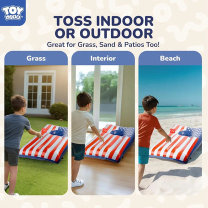 2 Sets Inflatable Pool Games Toys, Pool Cornhole Game Floating Toys for Adults Family, Water Games for Adults, Bean Bag Toss Game for Swimming Pools