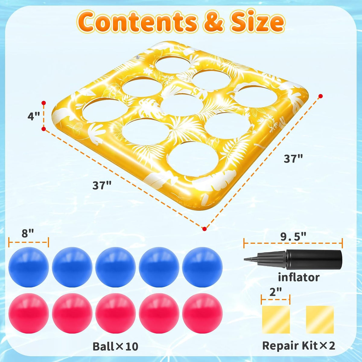 Exciting Inflatable Pool Tic Tac Toe Game for Kids and Adults - Perfect for Summer Fun!