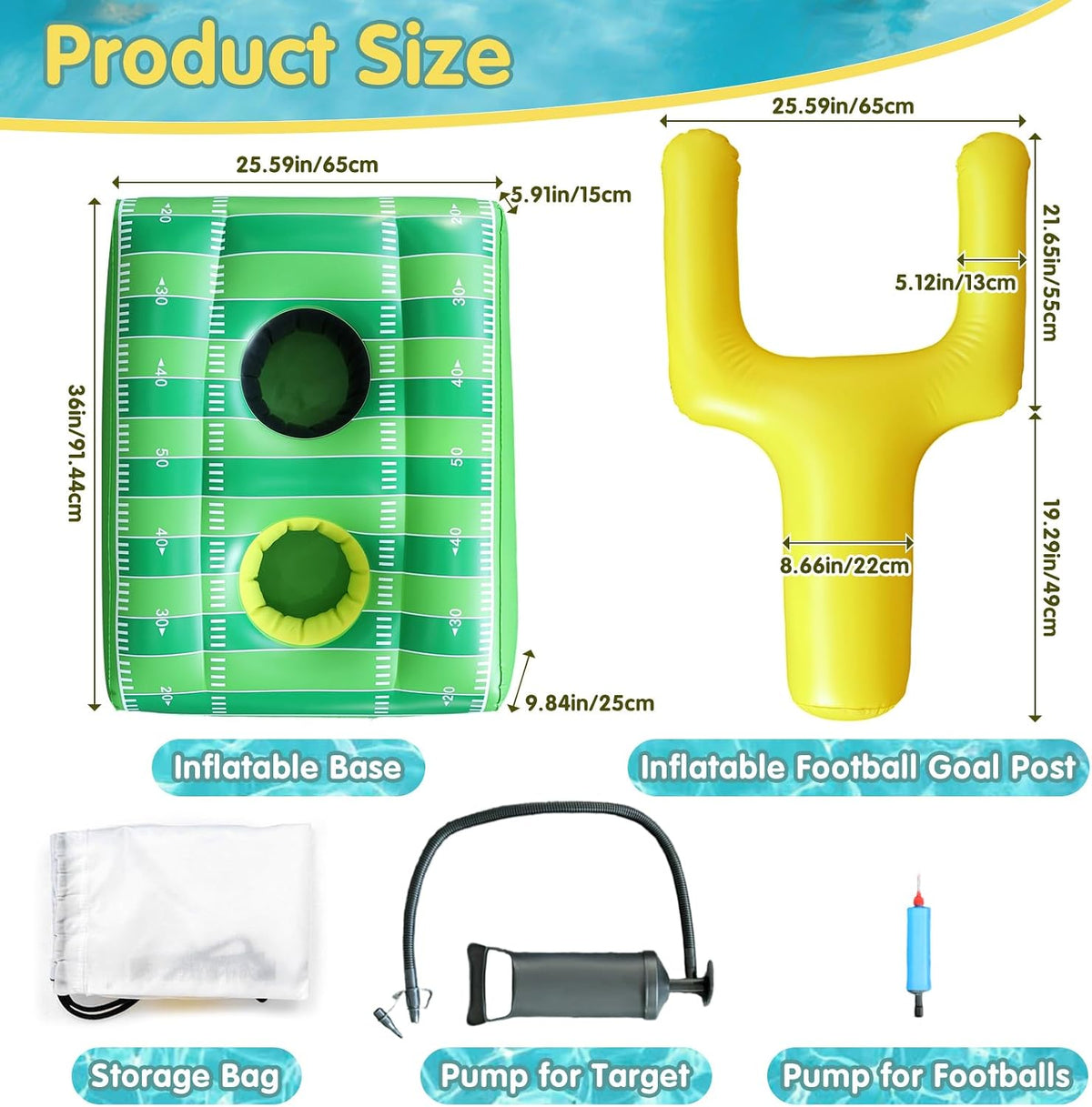 Ultimate Inflatable Football Pool Ring Toss Game - 3-in-1 Floating Target for Unforgettable Summer Fun at the Pool, Beach, or Backyard - Durable PVC Design for Kids and Adults