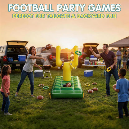 Ultimate Inflatable Football Pool Ring Toss Game - 3-in-1 Floating Target for Unforgettable Summer Fun at the Pool, Beach, or Backyard - Durable PVC Design for Kids and Adults