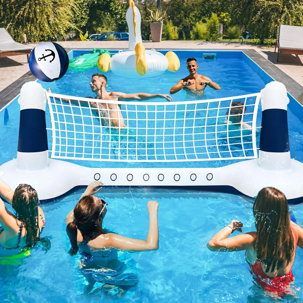 Inflatable Pool Toys Games Set Pool Volleyball Net