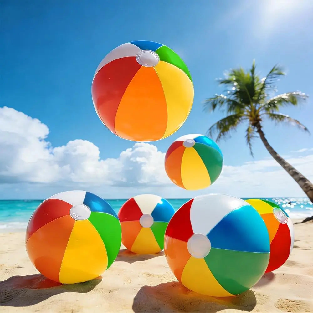 Beach Balls - 20 Inch Beach Balls, Rainbow Color Pool Ball Inflatable Ball for Swimming Pool Water Games Summer Parties Supplies
