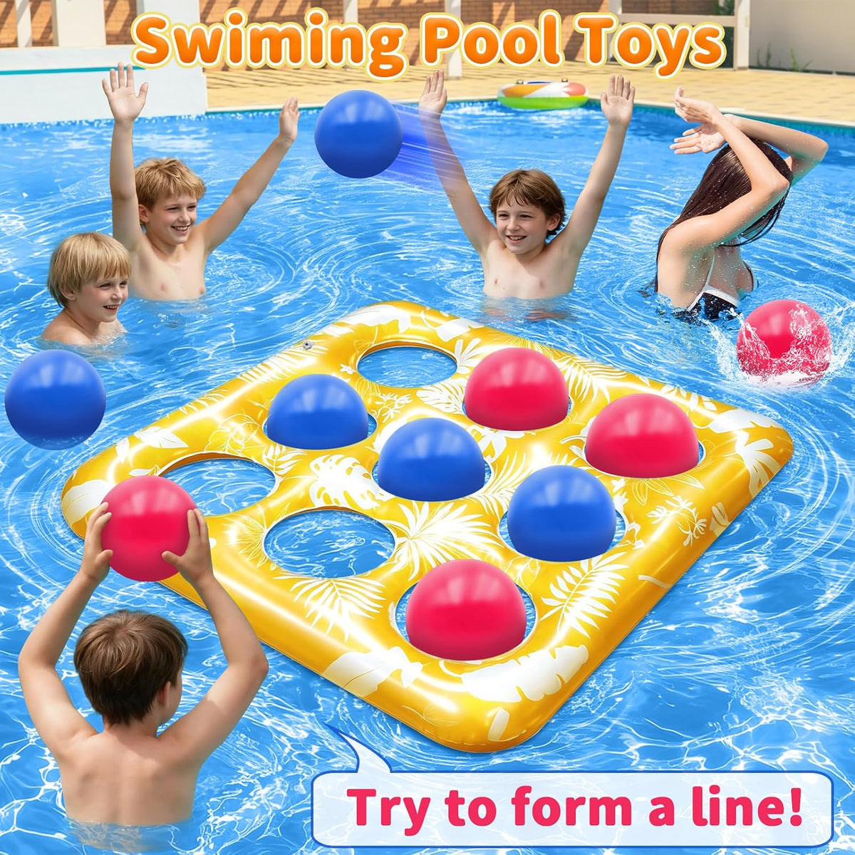 Exciting Inflatable Pool Tic Tac Toe Game for Kids and Adults - Perfect for Summer Fun!