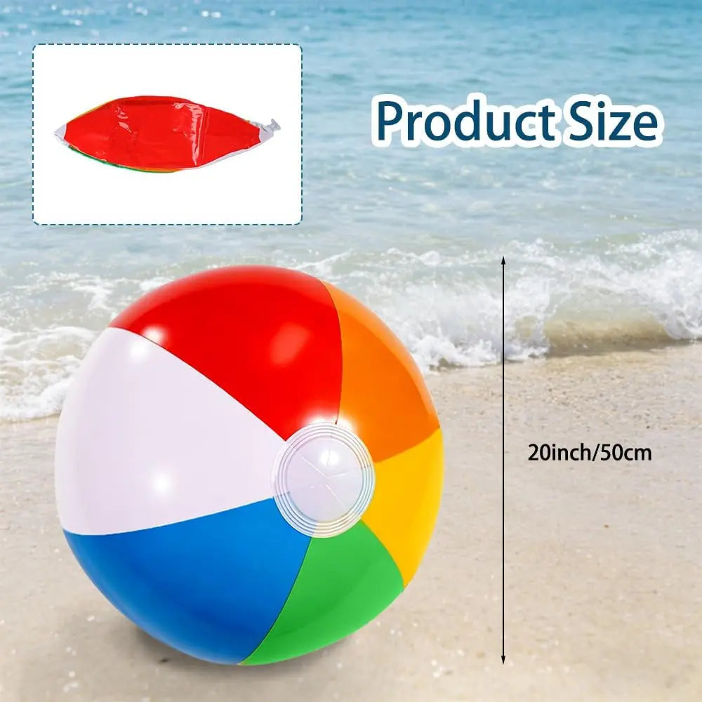 Beach Balls - 20 Inch Beach Balls, Rainbow Color Pool Ball Inflatable Ball for Swimming Pool Water Games Summer Parties Supplies