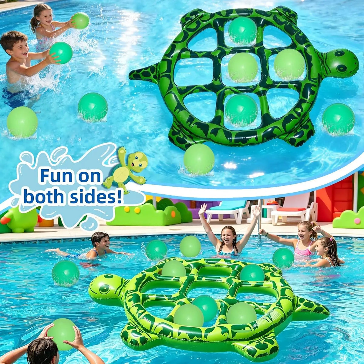Giant Tic Tac Toe Pool Game Set Inflatable Turtle Float Pool Party Game