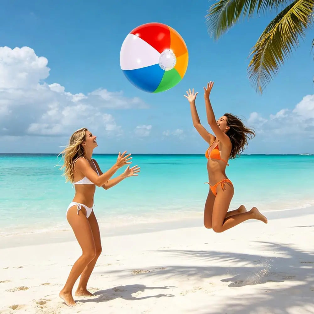 Beach Balls - 20 Inch Beach Balls, Rainbow Color Pool Ball Inflatable Ball for Swimming Pool Water Games Summer Parties Supplies