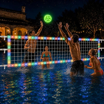 Upgraded Pool Volleyball Net Only,15X3Ft Adjustable Replacement Water Volleyball Net with 8 Modes for Inground Pools,Pool Games for Adults and Family Summer Swimming Pool Party Fun