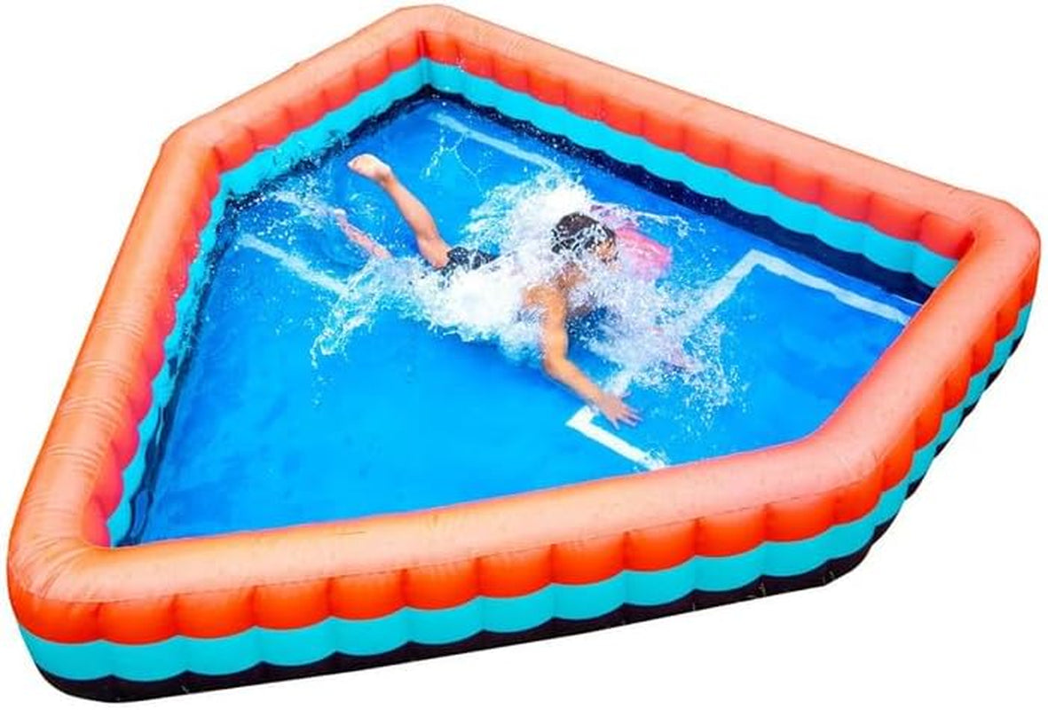 Exciting Home Plate-Shaped Inflatable Pool for Endless Summer Fun – Durable &amp; Spacious for Kids and Adults – Includes Easy-to-Use Electric Air Pump