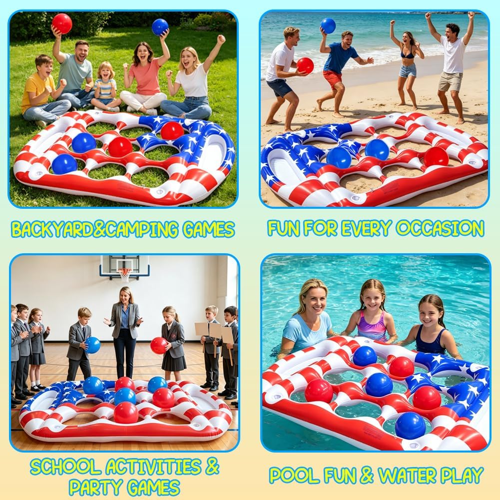 Pool Games Toys Set 3-In-1 Outdoor Water Toys with Throwing Balls