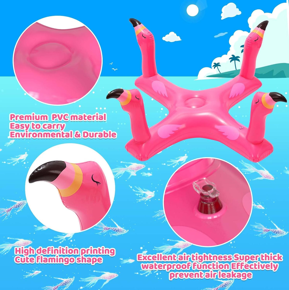 Pool Floats Toys Games Set, Inflatable Cross Ring Toss Game Toy with 6Pcs Rings for Kids Adults Family, Swimming Pool Water Game