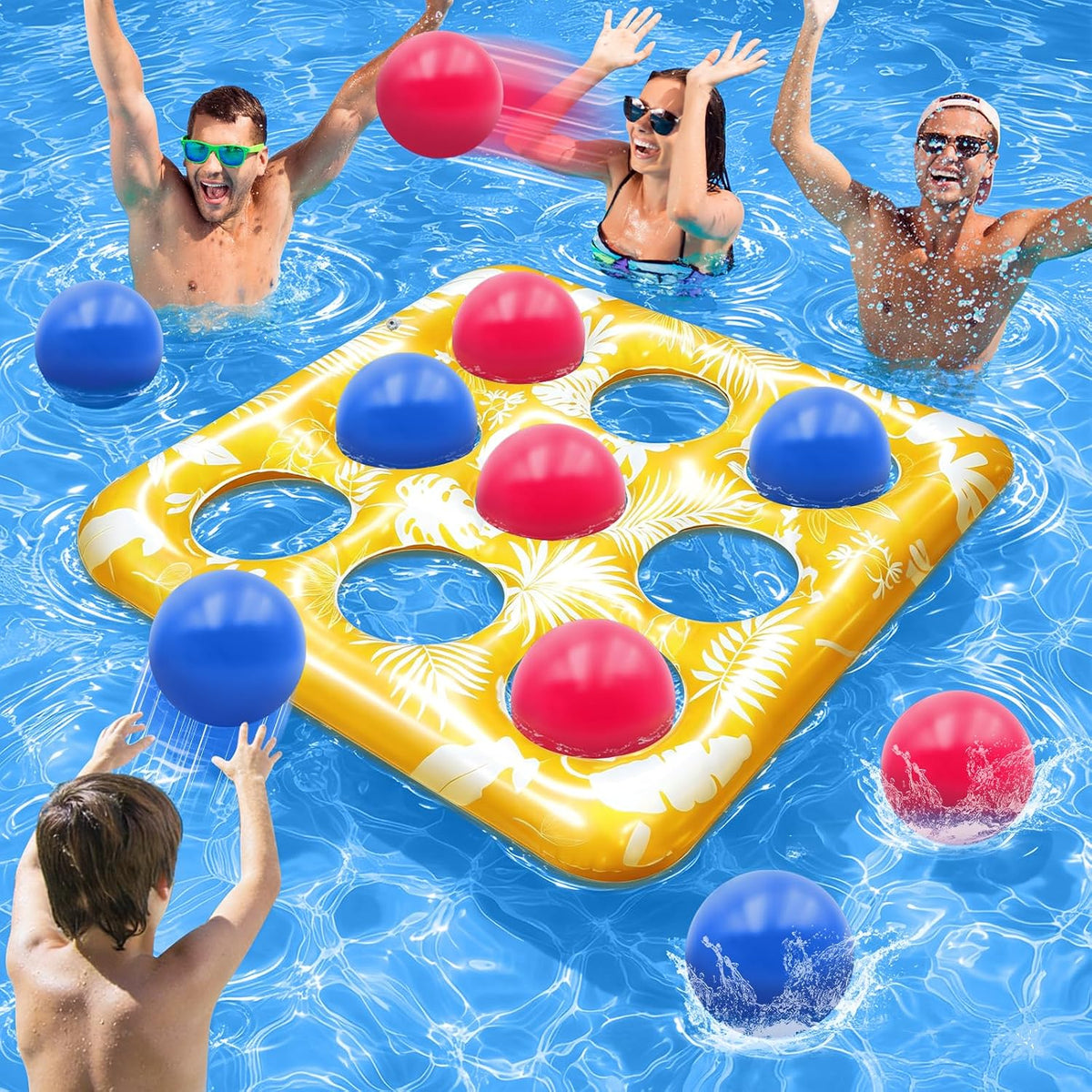 Exciting Inflatable Pool Tic Tac Toe Game for Kids and Adults - Perfect for Summer Fun!