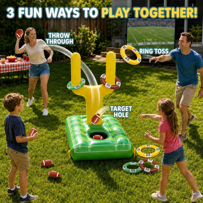 Ultimate Inflatable Football Pool Ring Toss Game - 3-in-1 Floating Target for Unforgettable Summer Fun at the Pool, Beach, or Backyard - Durable PVC Design for Kids and Adults