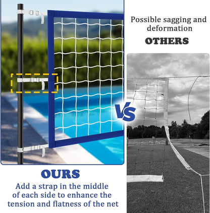 Upgraded Pool Volleyball Net, 15X3Ft Pool Volleyball Net for Inground Pool Games for Adults and Family 2026 Summer Pool Floaties Party Gift
