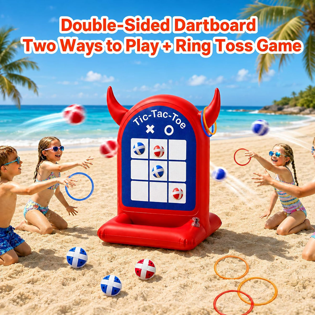 Pool Games Toys Set 3-In-1 Outdoor Water Toys with Throwing Balls