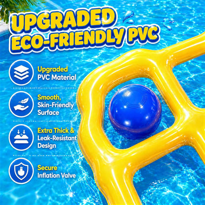 Pool Toys Game Set - Giant Inflatable Tic Tac Toe Pool Games for Adults Kids，Fun Pool Toys Pool Cornhole for 4-12, Family Pool Party Games with 10 Balls for Swimming Pool, Beach, Yards Outdoor