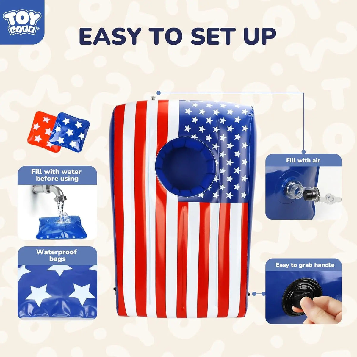 2 Sets Inflatable Pool Games Toys, Pool Cornhole Game Floating Toys for Adults Family, Water Games for Adults, Bean Bag Toss Game for Swimming Pools