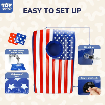 2 Sets Inflatable Pool Games Toys, Pool Cornhole Game Floating Toys for Adults Family, Water Games for Adults, Bean Bag Toss Game for Swimming Pools