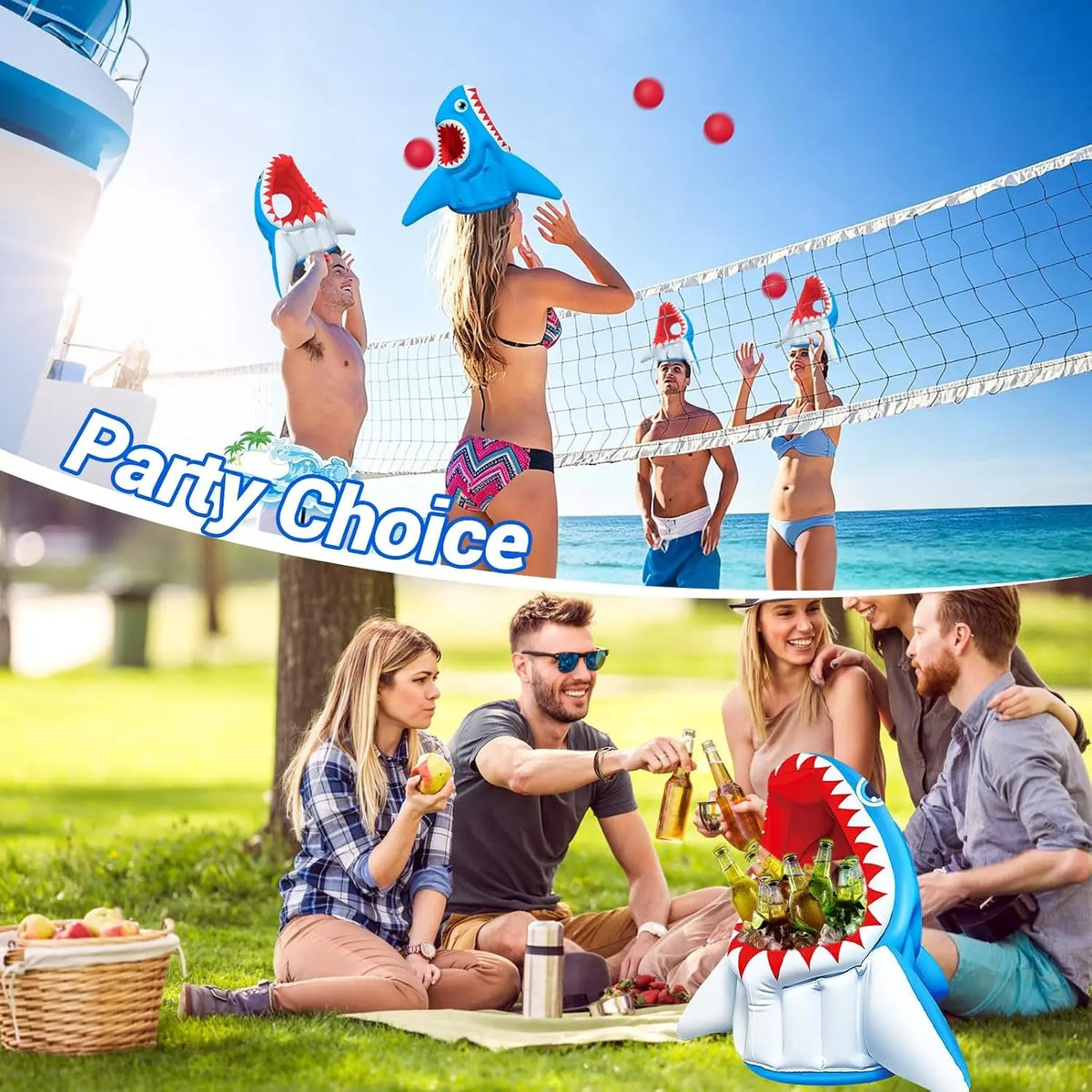 Shark Pool Toys, 3-In-1 Inflatable Pool Floats Kids Outdoor Pool Games