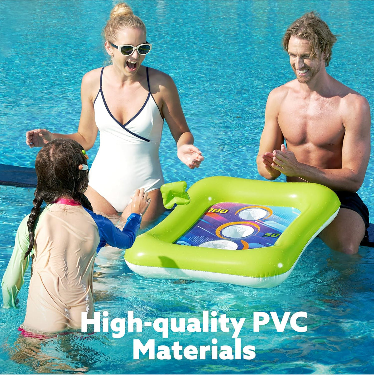 Ultimate Summer Fun: 2 Sets Inflatable Pool Toss Game Combo with Ring Toss &amp; Corn-Toss for Kids and Adults