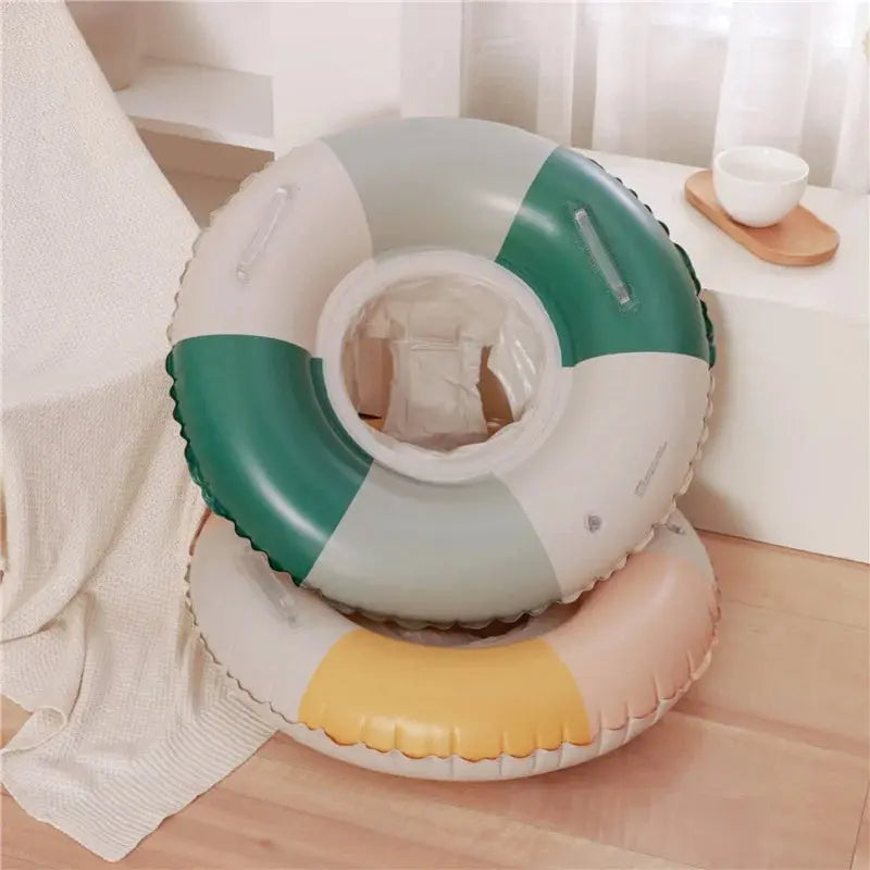 Baby Swimming Float Inflatable Circle Baby Pool Float Ring with Sunshade Baby Bathing Swimming Pool Toys for Babies 3-36 Months