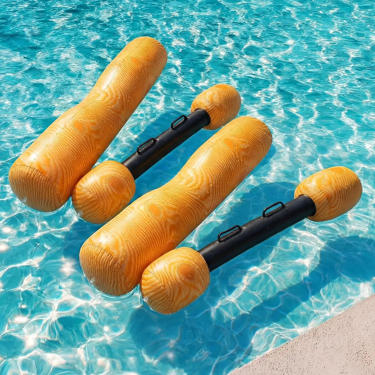 4 Pcs Inflatable Pool Floats Aerated Battle Logs Summer Inflatable Raft Funny Lake Games Floats for Swimming Pool Party Decorations Beach Water Swimming Sports Adults(Funny)