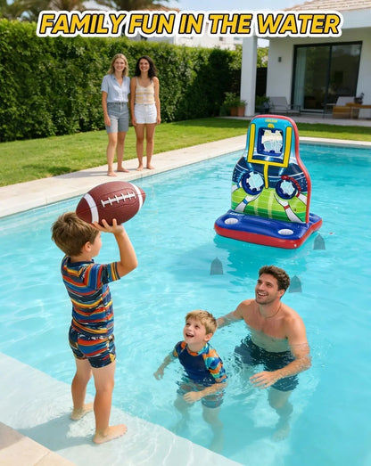 Inflatable Football Toss Pool Games Set, Fun Pool Float Toys for Kids Teens