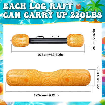4 Pcs Inflatable Pool Floats Aerated Battle Logs Summer Inflatable Raft Funny Lake Games Floats for Swimming Pool Party Decorations Beach Water Swimming Sports Adults(Funny)