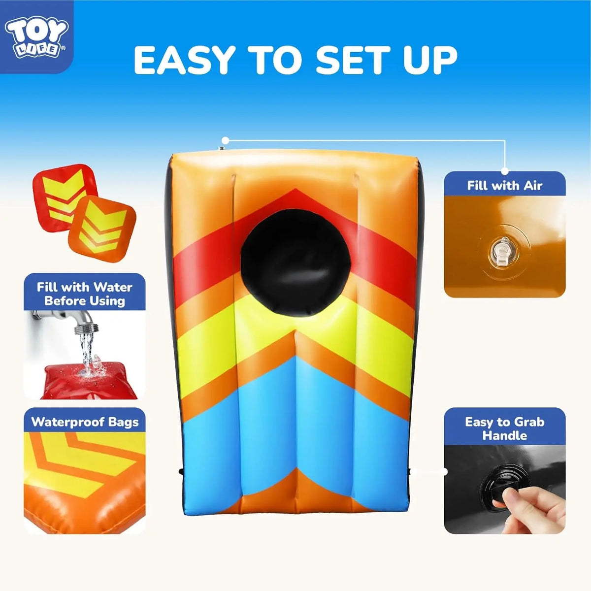2 Sets Inflatable Pool Games Toys, Pool Cornhole Game Floating Toys for Adults Family, Water Games for Adults, Bean Bag Toss Game for Swimming Pools