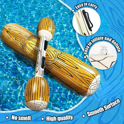 8 Pcs Jumbo Inflatable Floating Row Toys Pool Games for 4 Players Pool Toys for Adult Kids Teens, Extra Large Size Ride-On Battle Logs Pool Floats Family Summer Swimming Pool Party Water Sports Supply