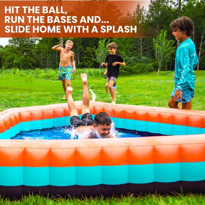 Exciting Home Plate-Shaped Inflatable Pool for Endless Summer Fun – Durable &amp; Spacious for Kids and Adults – Includes Easy-to-Use Electric Air Pump