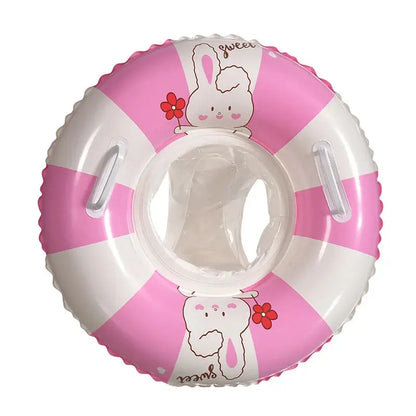 Baby Swimming Float Inflatable Circle Baby Pool Float Ring with Sunshade Baby Bathing Swimming Pool Toys for Babies 3-36 Months