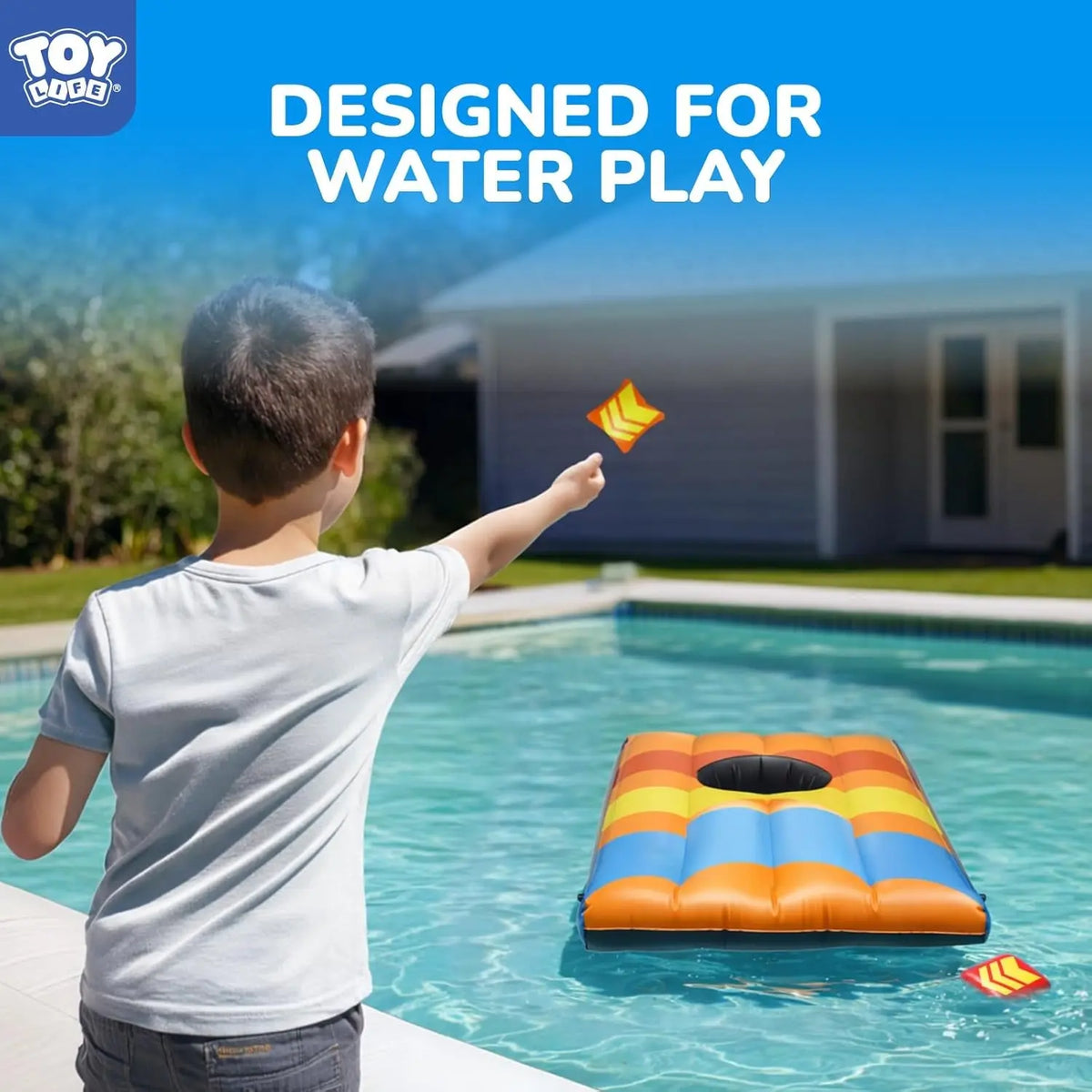 2 Sets Inflatable Pool Games Toys, Pool Cornhole Game Floating Toys for Adults Family, Water Games for Adults, Bean Bag Toss Game for Swimming Pools