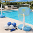 2-In-1 Pool Volleyball Net&Pool Basketball Hoop