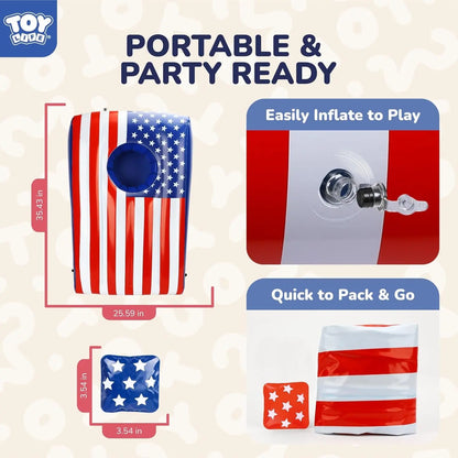 2 Sets Inflatable Pool Games Toys, Pool Cornhole Game Floating Toys for Adults Family, Water Games for Adults, Bean Bag Toss Game for Swimming Pools