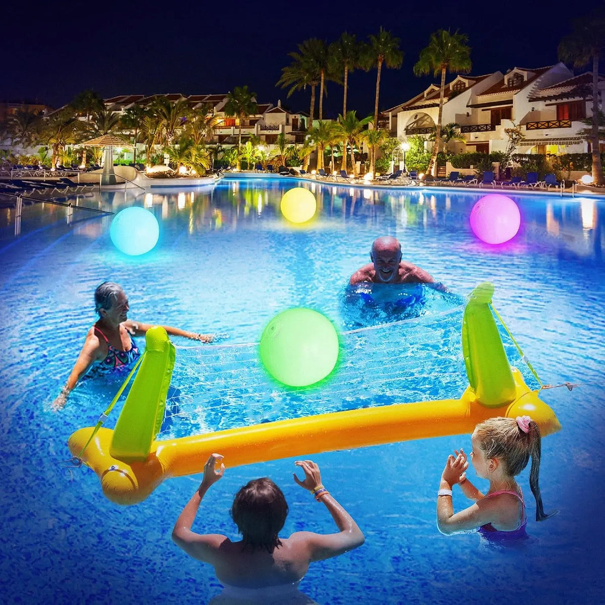 LED Beach Ball, 16 Inch, for Glow in the Dark Pool Games
