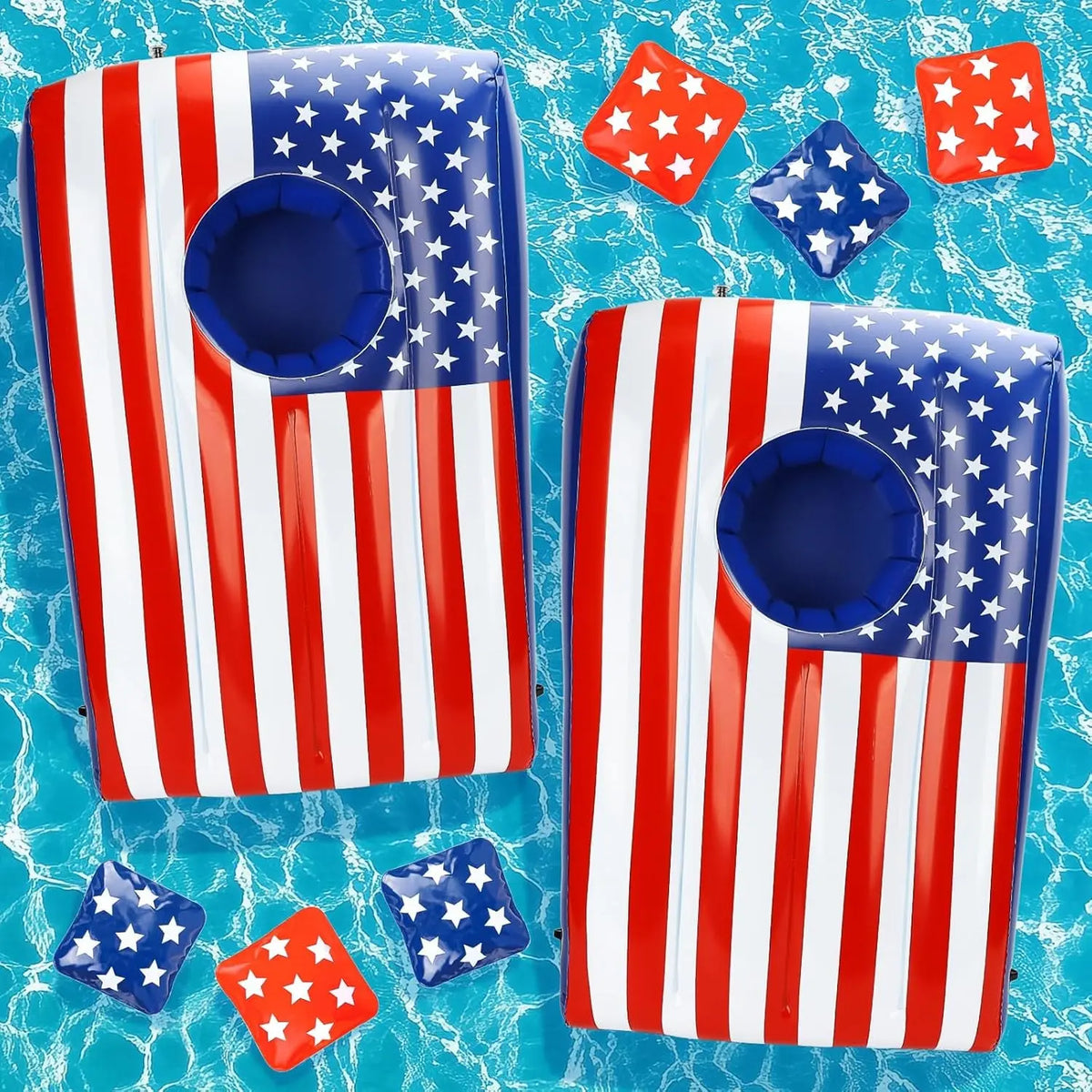 2 Sets Inflatable Pool Games Toys, Pool Cornhole Game Floating Toys for Adults Family, Water Games for Adults, Bean Bag Toss Game for Swimming Pools