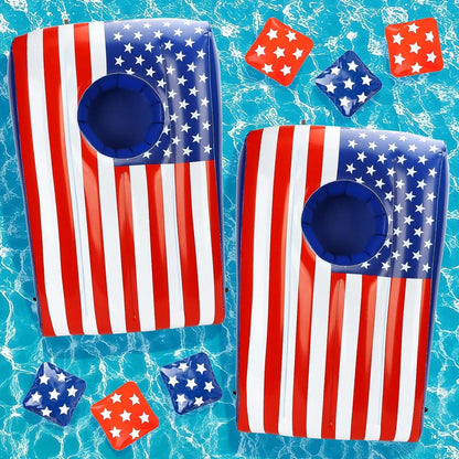 2 Sets Inflatable Pool Games Toys, Pool Cornhole Game Floating Toys for Adults Family, Water Games for Adults, Bean Bag Toss Game for Swimming Pools